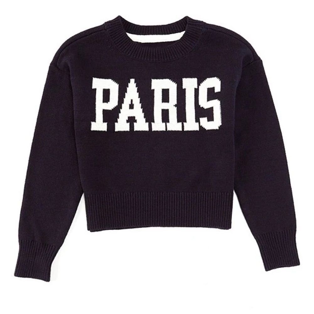 Gb girls long sleeve Paris graphic crew sweater#20